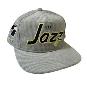 New Era Utah Jazz NBA Corduroy The Golfer Gray Snapback Adjustable Cap Hat OSFM